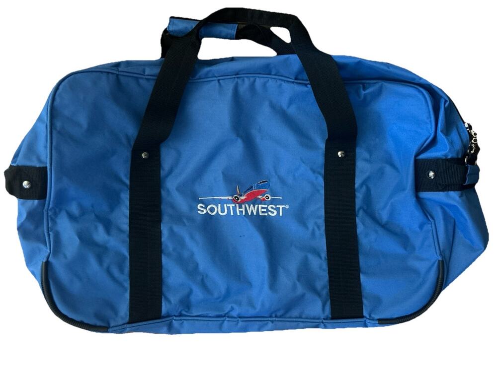 LARGE Southwest Airlines 24" Blue Soft Duffle Bag Luggage PLANE FLY Carry On